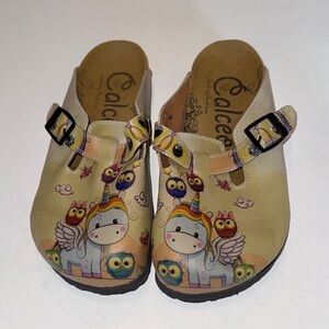 Calceo Kids Unicorn and Owl Slippers - Beige